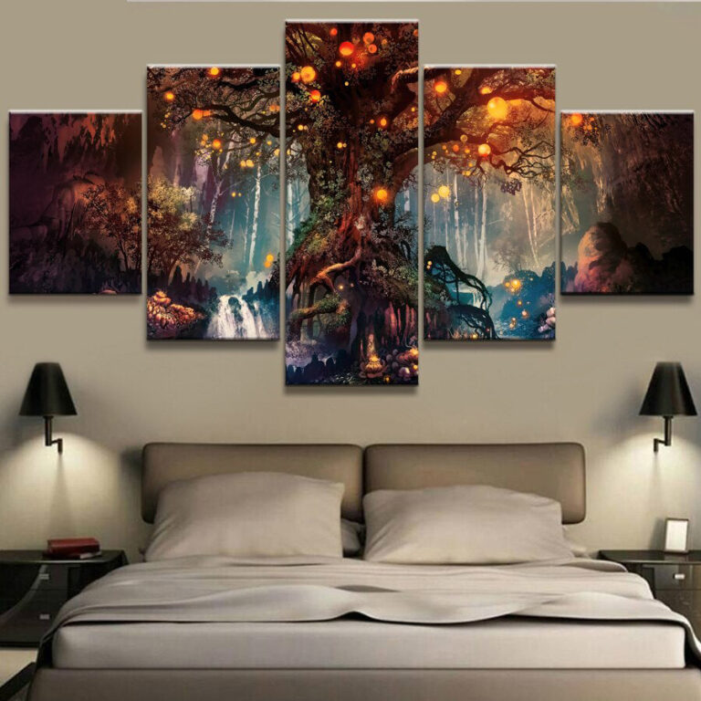 Diamond Painting Boom 5 Luiken voorbeeldafbeelding van het volledige ontwerp
