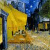 Diamond Painting Caféterras bij Nacht van Vincent Gogh voorbeeldafbeelding van het volledige ontwerp