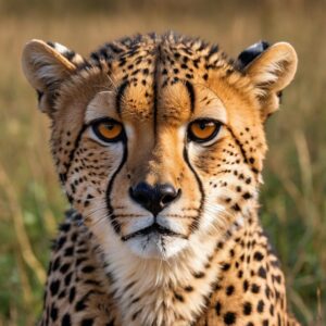 Diamond Painting Cheetah Portret voorbeeldafbeelding van het volledige ontwerp