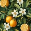 Diamond Painting Citroen bloesems voorbeeldafbeelding van het volledige ontwerp