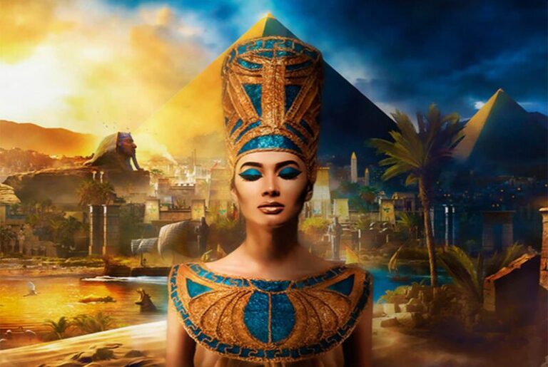 Diamond Painting Cleopatra voorbeeldafbeelding van het volledige ontwerp