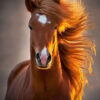 Diamond Painting De Bruine Mooie Merrie voorbeeldafbeelding van het volledige ontwerp