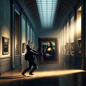 Diamond Painting De Geschiedenis van het Beroemde Schilderij Mona Lisa voorbeeldafbeelding van het volledige ontwerp