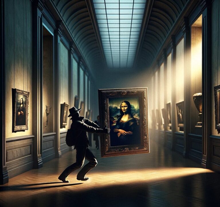Diamond Painting De Geschiedenis van het Beroemde Schilderij Mona Lisa voorbeeldafbeelding van het volledige ontwerp