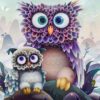 Diamond Painting De Nieuwsgierige Uiltjes Elvira Clement voorbeeldafbeelding van het volledige ontwerp