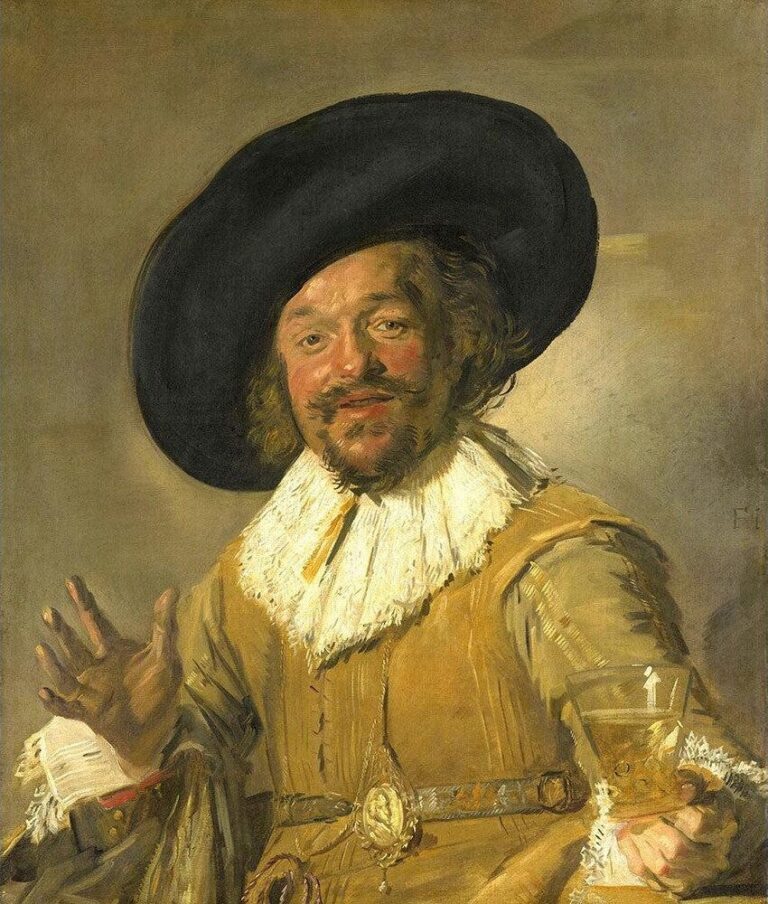 Diamond Painting De Vrolijke Drinker van Frans Hals voorbeeldafbeelding van het volledige ontwerp