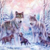 Diamond Painting De Wolven Familie voorbeeldafbeelding van het volledige ontwerp