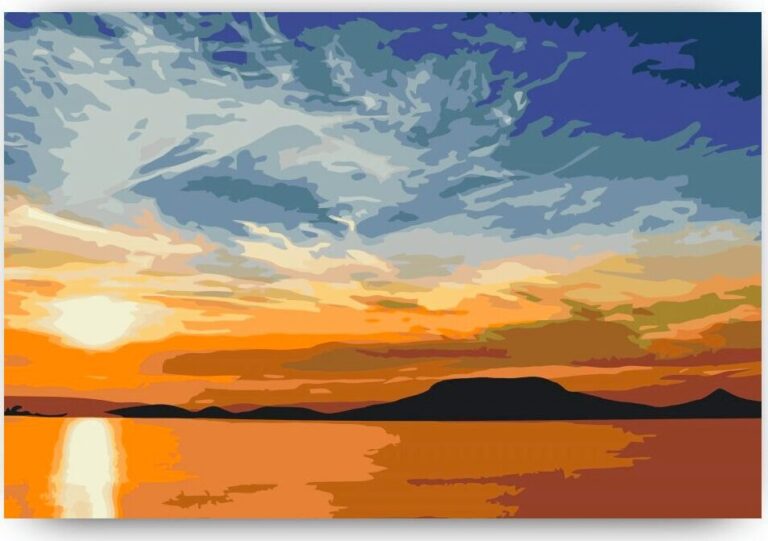 Diamond Painting Balaton voorbeeldafbeelding van het volledige ontwerp