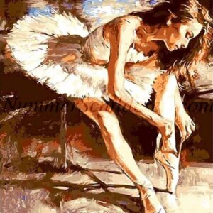 Diamond Painting Ballet meisje met ballerina voorbeeldafbeelding van het volledige ontwerp