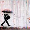 Diamond Painting Banksy - Kleurenregen voorbeeldafbeelding van het volledige ontwerp