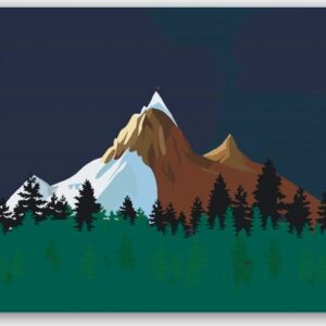 Diamond Painting Bergen Bij Nacht voorbeeldafbeelding van het volledige ontwerp