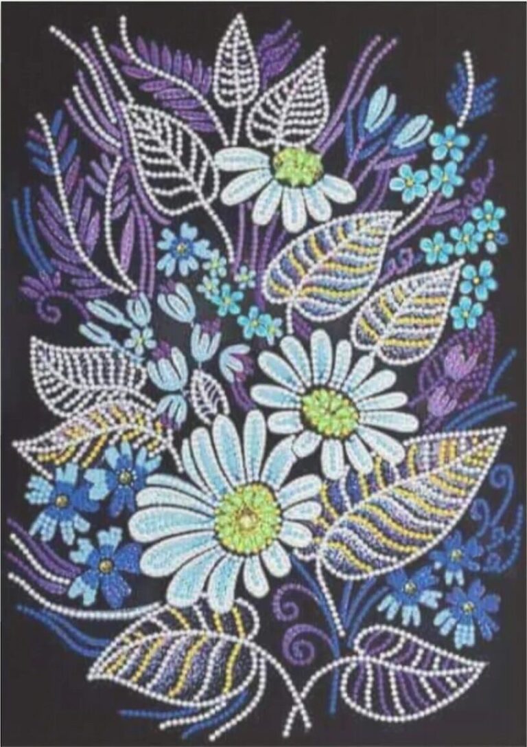 Diamond Painting Bloemen Kunst voorbeeldafbeelding van het volledige ontwerp