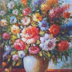 Diamond Painting Bloemen in vaas voorbeeldafbeelding van het volledige ontwerp