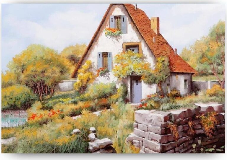 Diamond Painting Cabaña voorbeeldafbeelding van het volledige ontwerp