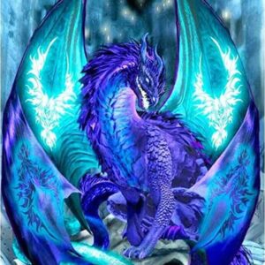 Diamond Painting Cartoon Draak voorbeeldafbeelding van het volledige ontwerp