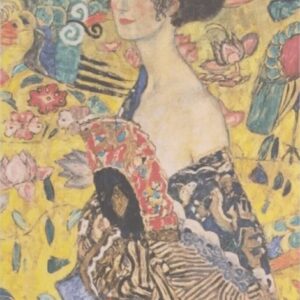 Diamond Painting Dame met waaier voorbeeldafbeelding van het volledige ontwerp