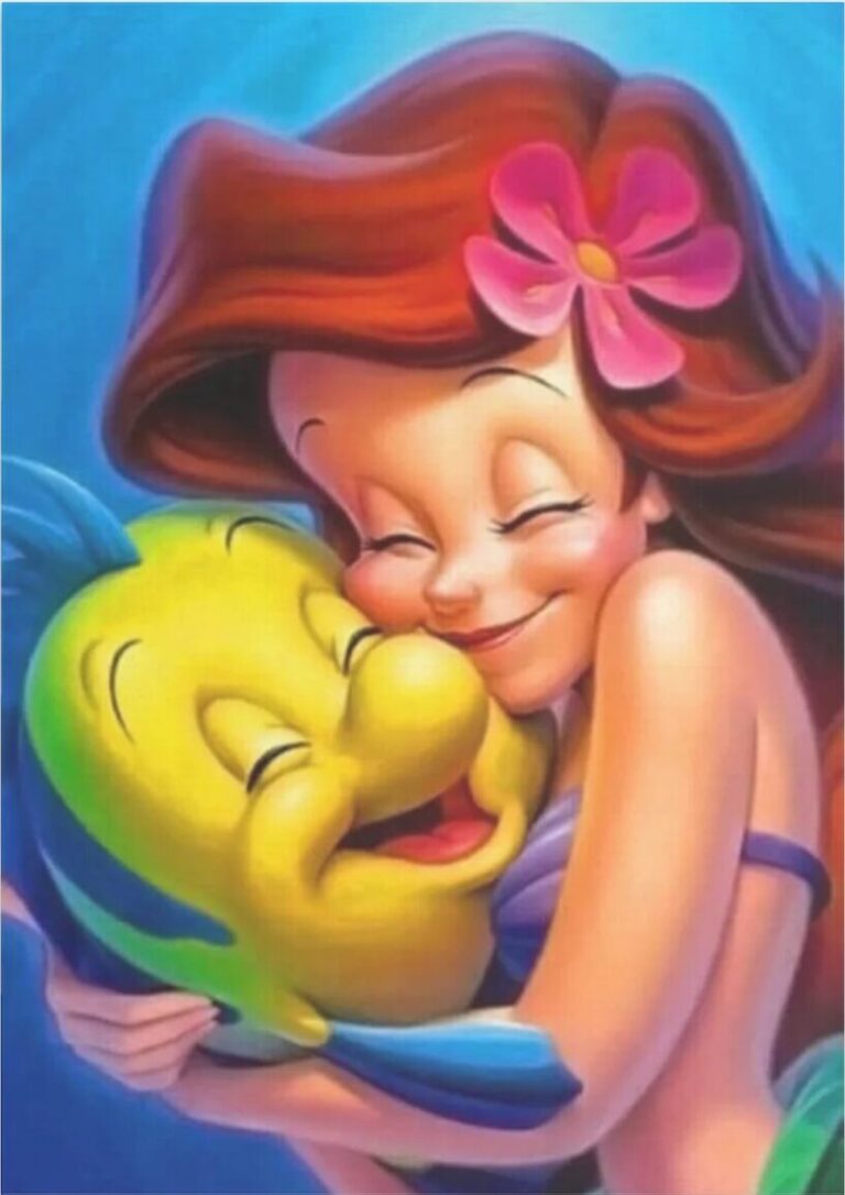 Diamond Painting Disney Ariël voorbeeldafbeelding van het volledige ontwerp