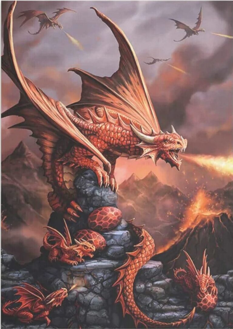 Diamond Painting Draak voorbeeldafbeelding van het volledige ontwerp