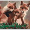 Diamond Painting Een vossenwelp voorbeeldafbeelding van het volledige ontwerp