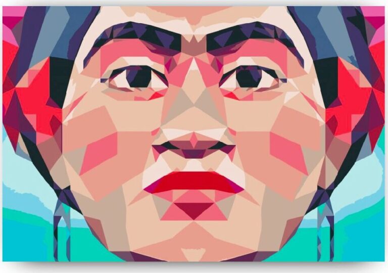 Diamond Painting Frida Kahlo voorbeeldafbeelding van het volledige ontwerp