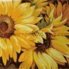 Diamond Painting Gele paardenbloemen closeup voorbeeldafbeelding van het volledige ontwerp
