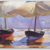 Diamond Painting Gestrande Boten voorbeeldafbeelding van het volledige ontwerp