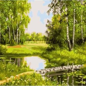 Diamond Painting Groen voorbeeldafbeelding van het volledige ontwerp