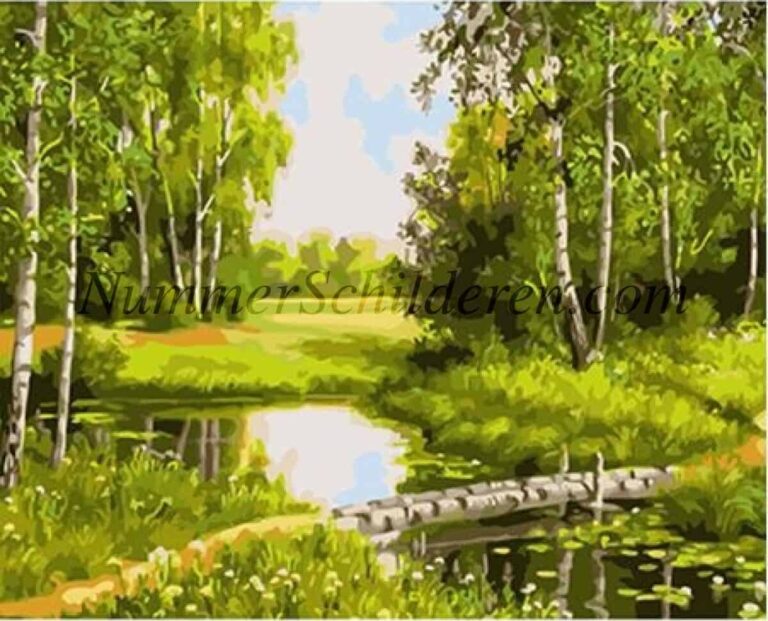 Diamond Painting Groen voorbeeldafbeelding van het volledige ontwerp