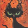 Diamond Painting Halloween Kat voorbeeldafbeelding van het volledige ontwerp