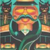 Diamond Painting Halloween katten voorbeeldafbeelding van het volledige ontwerp