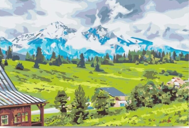 Diamond Painting Hoge Tatra voorbeeldafbeelding van het volledige ontwerp