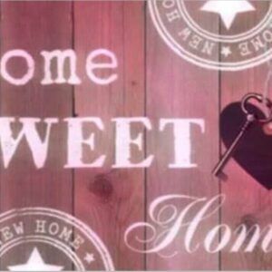 Diamond Painting Home Sweet Home Roze voorbeeldafbeelding van het volledige ontwerp