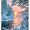 Diamond Painting I Jsstrand een zonsondergang voorbeeldafbeelding van het volledige ontwerp