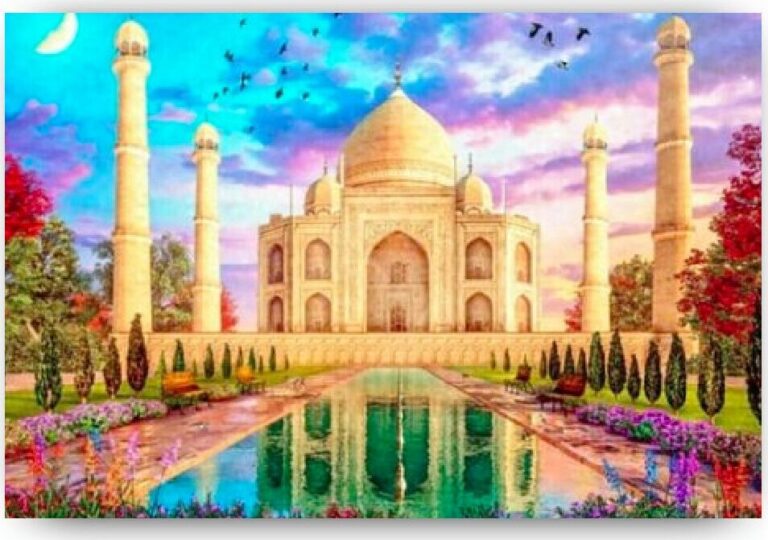 Diamond Painting Indiase Taj Mahal voorbeeldafbeelding van het volledige ontwerp