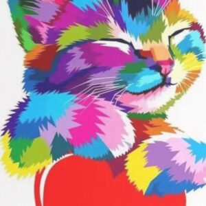 Diamond Painting Kattenhart voorbeeldafbeelding van het volledige ontwerp