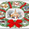 Diamond Painting Kerst Kransje voorbeeldafbeelding van het volledige ontwerp