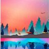 Diamond Painting Kerst landschap voorbeeldafbeelding van het volledige ontwerp