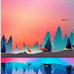 Diamond Painting Kerst landschap voorbeeldafbeelding van het volledige ontwerp