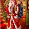 Diamond Painting Kerstman met zak voorbeeldafbeelding van het volledige ontwerp