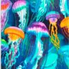 Diamond Painting Kleurrijke kwallen voorbeeldafbeelding van het volledige ontwerp
