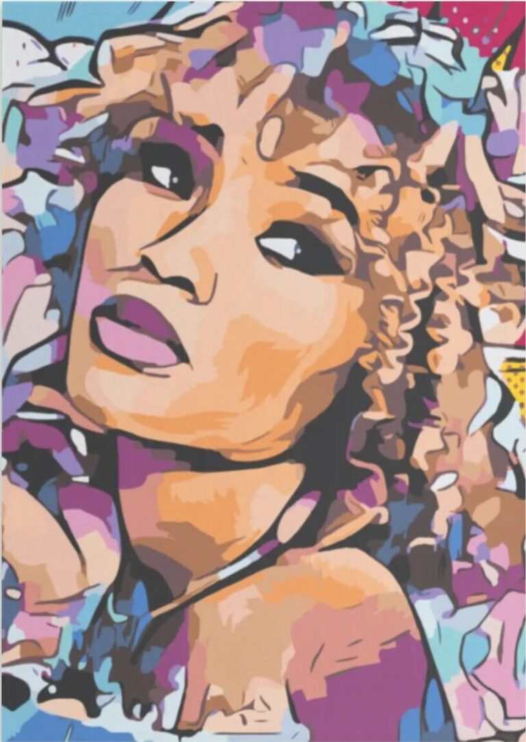 Diamond Painting Latino Meisje voorbeeldafbeelding van het volledige ontwerp