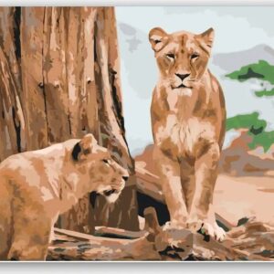 Diamond Painting Leeuwin voorbeeldafbeelding van het volledige ontwerp