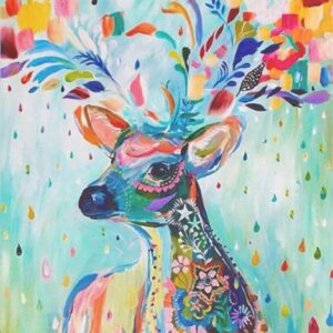 Diamond Painting Lente hert voorbeeldafbeelding van het volledige ontwerp