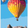 Diamond Painting Luchtballonnen in de bergen voorbeeldafbeelding van het volledige ontwerp
