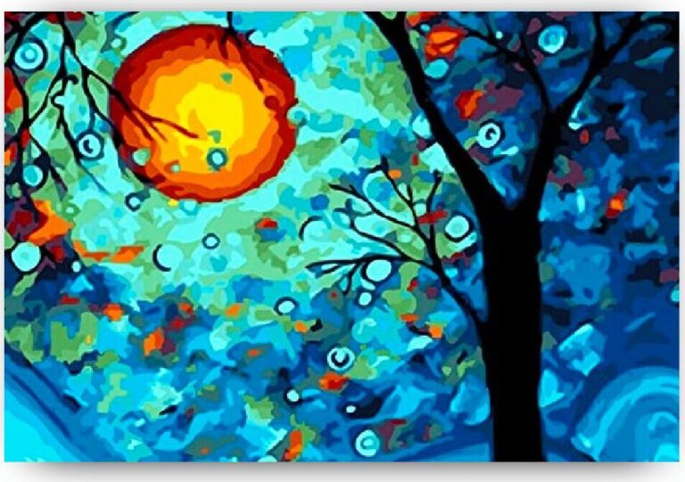 Diamond Painting Maanlicht dagdroom voorbeeldafbeelding van het volledige ontwerp