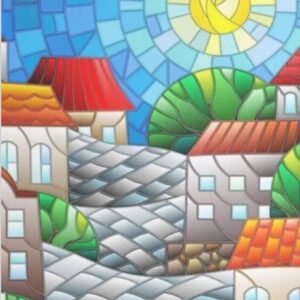 Diamond Painting Magische Stad voorbeeldafbeelding van het volledige ontwerp