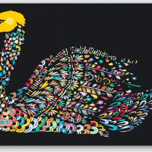 Diamond Painting Mandala zwaan voorbeeldafbeelding van het volledige ontwerp