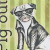 Diamond Painting Mopshond met bril voorbeeldafbeelding van het volledige ontwerp