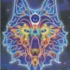 Diamond Painting Mystieke Wolf voorbeeldafbeelding van het volledige ontwerp