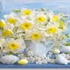 Diamond Painting Narcissen in een vaas voorbeeldafbeelding van het volledige ontwerp